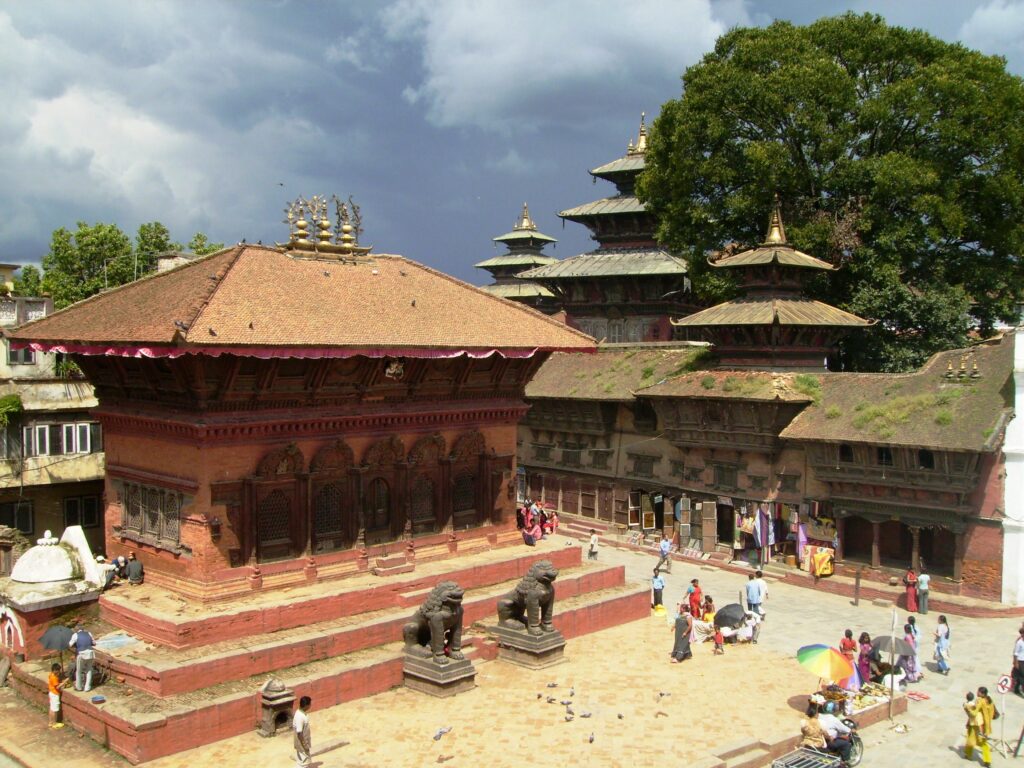 One of the temples in the main square of Kathmandu.